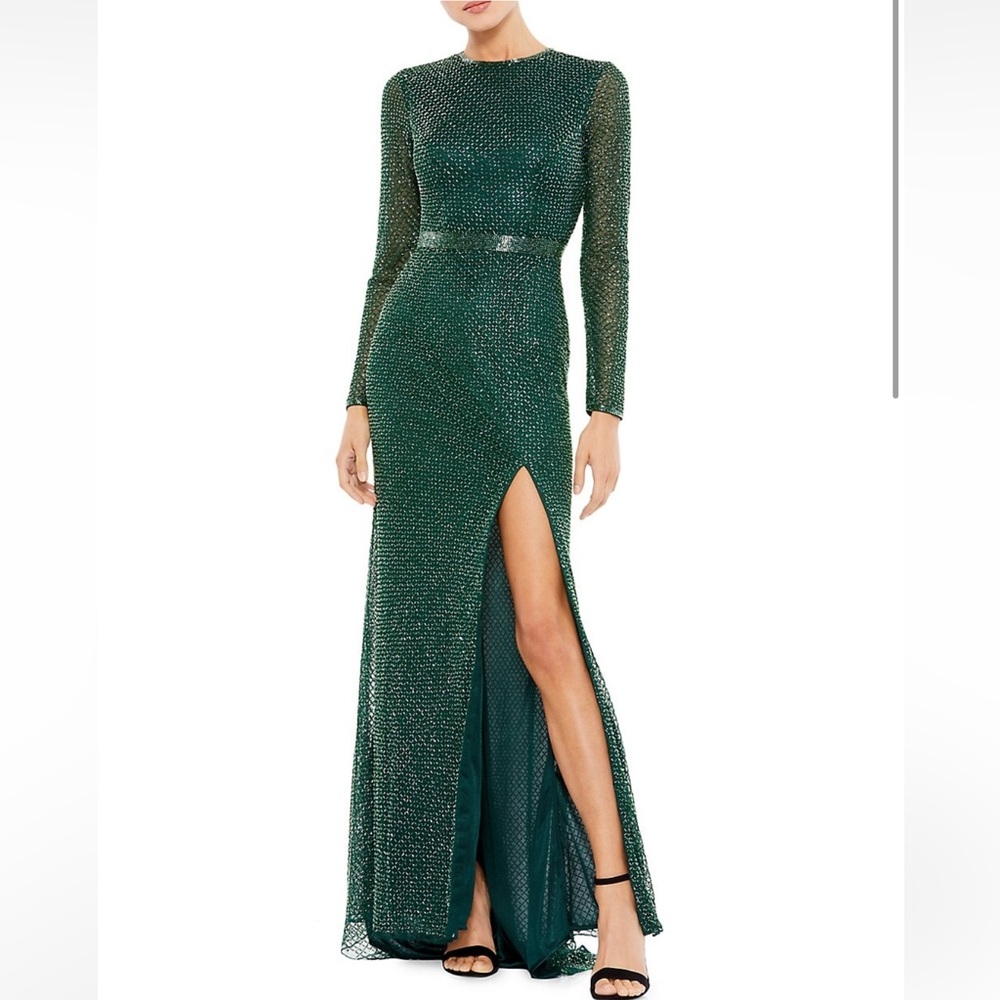 Mac Duggal Bead-Embellished A-Line Gown 14